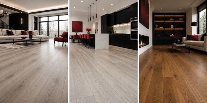 Warm wood-look flooring