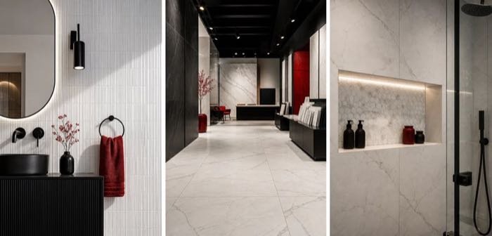 Tile and stone finish samples